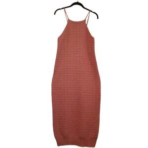 Pink Free People Women's Fauxchet Midi Sweater Dress